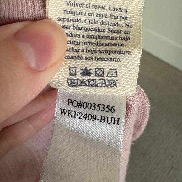 Faherty Pacific Pointelle Top Blush Long Sleeve Feminine Delicate Scoop Neck - Picture 8 of 12